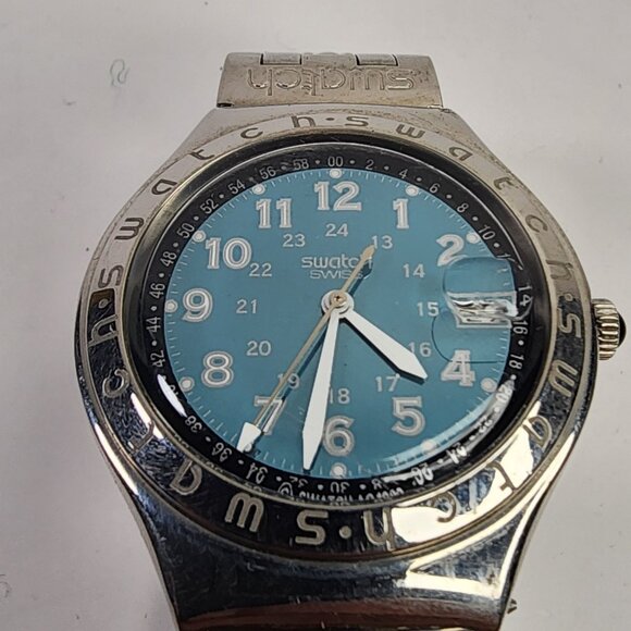 Swatch Watch Happy Joe Irony Stainless Steel 37mmโ Swiss Quartz Unisex Date Rare - Picture 3 of 16